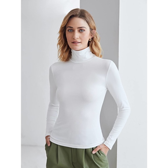 🌟HIGH NECK FORM FITTED TEE turtleneck black - Picture 8 of 8